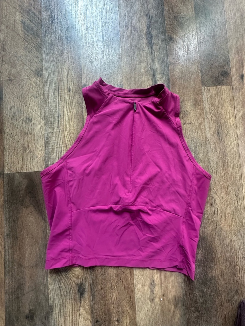 Athleta Fuchsia High Neck Workout Crop Top